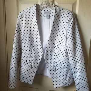 Carmen Polka Dot Blazer - White with Black Dots